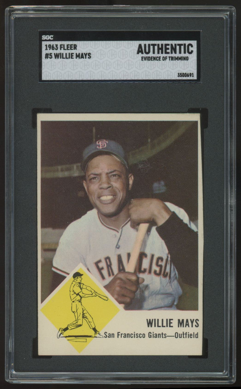 1963 Fleer Willie Mays #5 SGC Authentic (Trimmed)