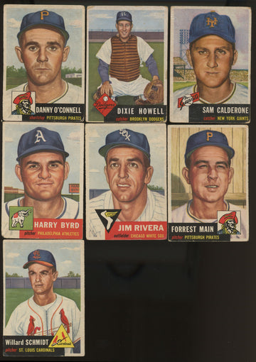 1953 Topps Baseball Low Grade Lot Of 7 w/ 2 High #s