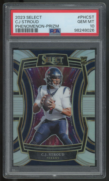 2023 Panini Select C.J. Stroud RC Phenomenon Prizm #PH-CST PSA 10