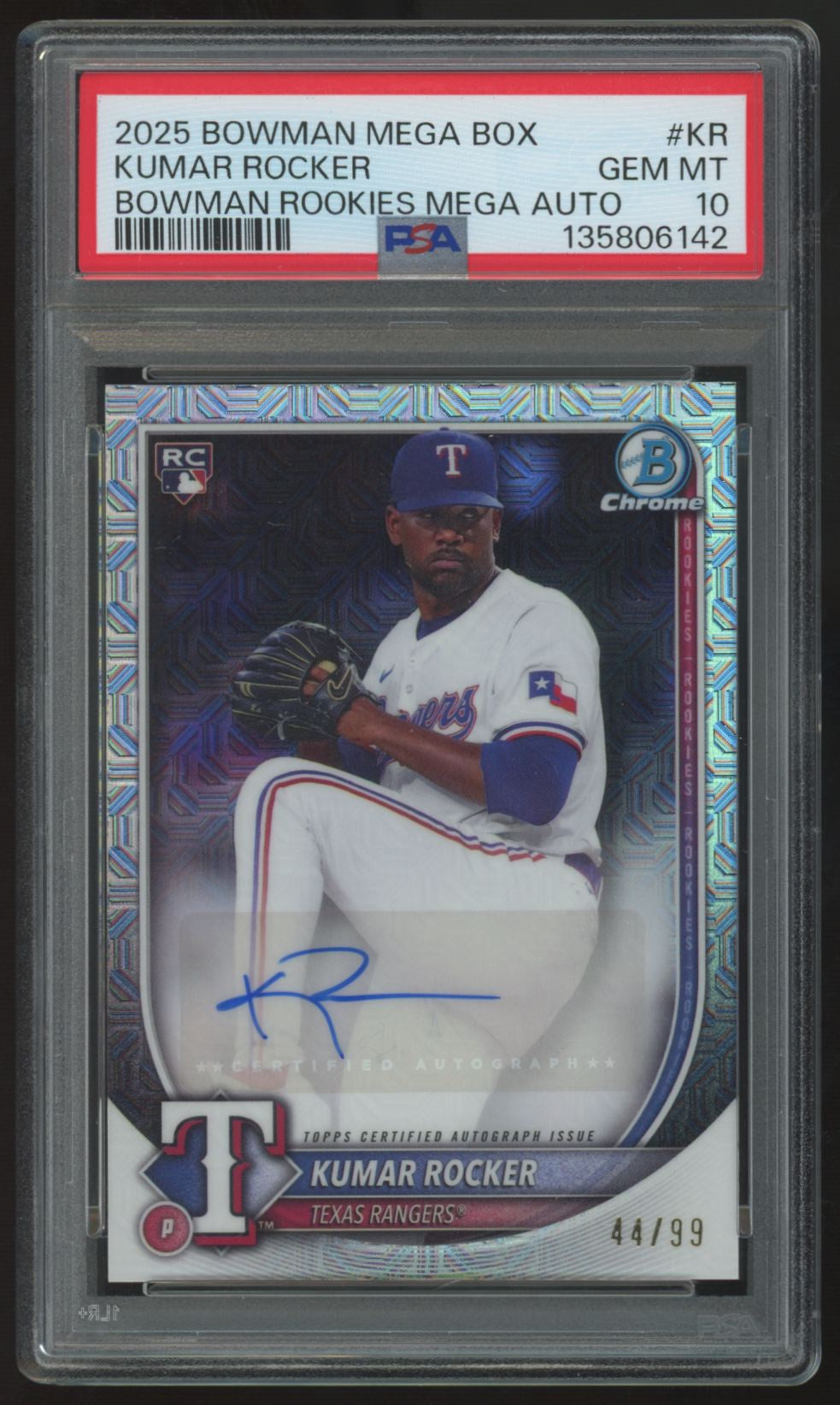 2025 Bowman Mega Kumar Rocker RC Auto /99 #RMA-KR PSA 10
