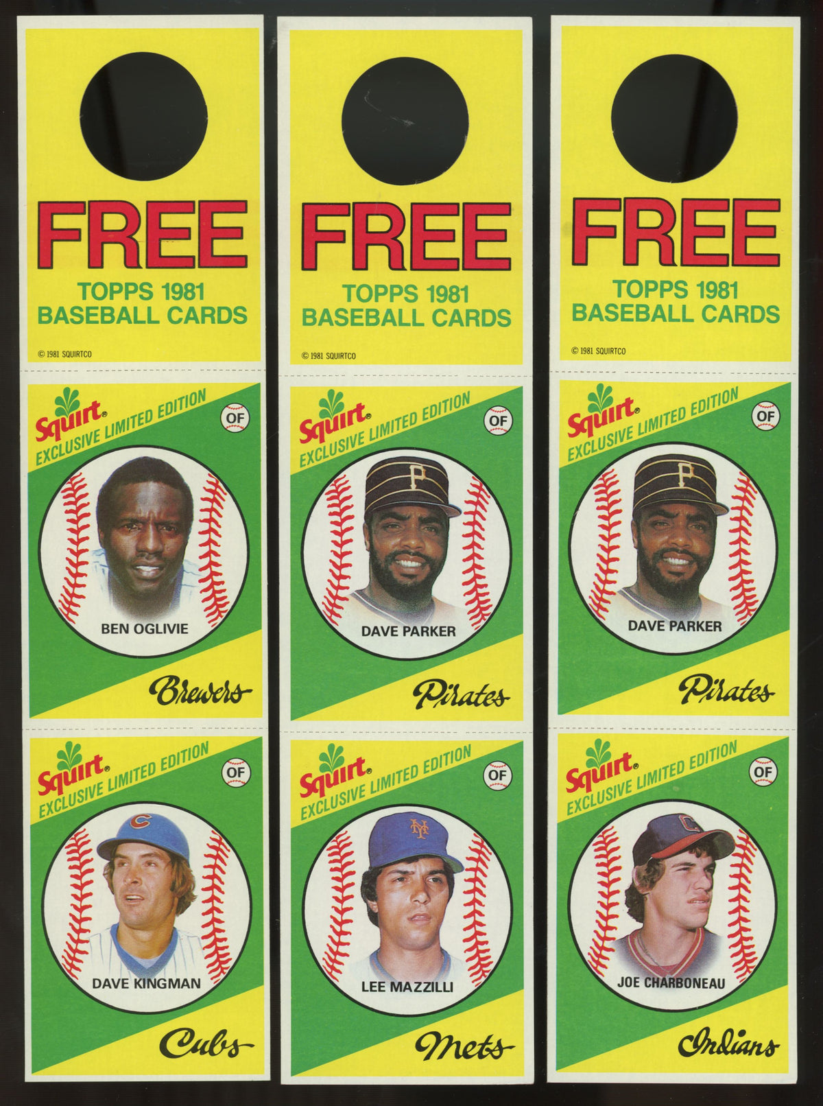1981 Topps Squirt Baseball 22 Panel Complete Set (33/33)