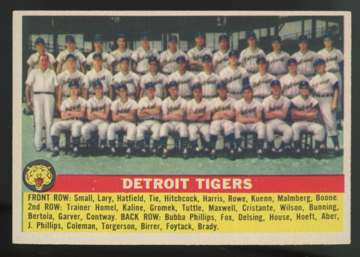 1956 Topps Detroit Tigers Team #213 EX/MT