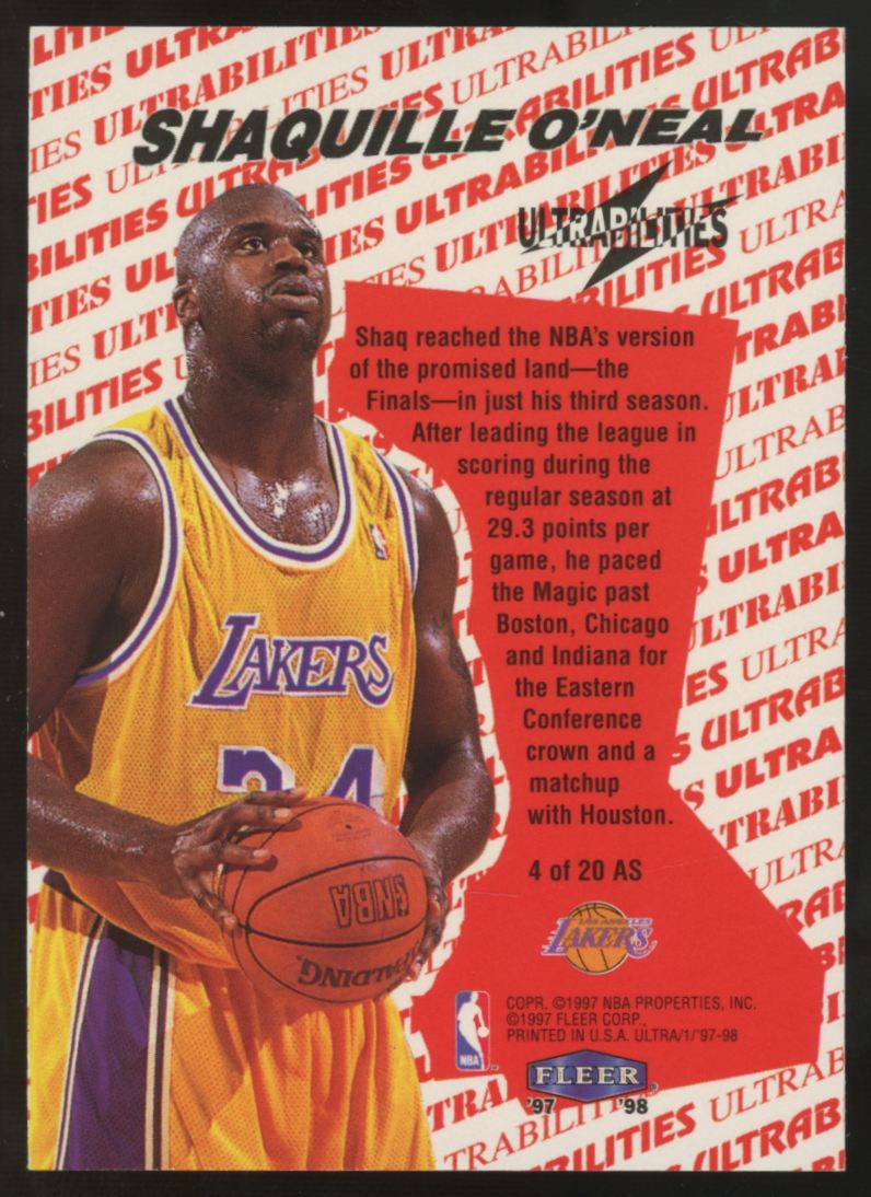 1997-98 Fleer Ultra Shaquille O'Neal Ultrabilities #4