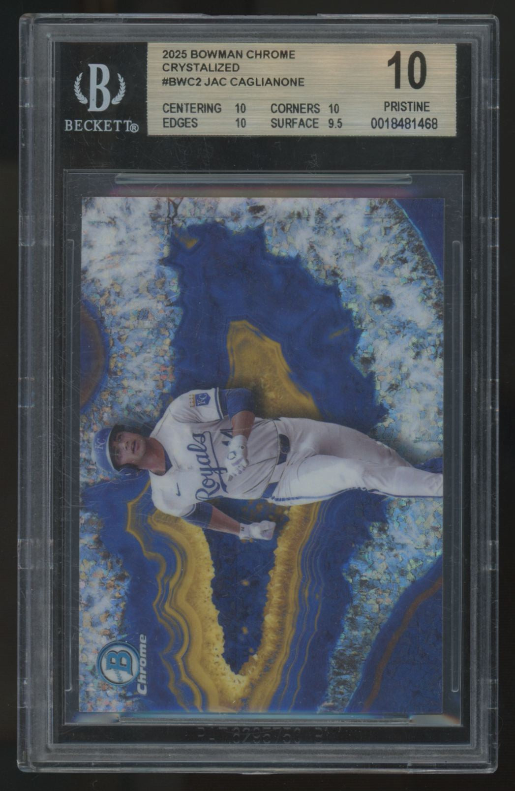 2025 Bowman Chrome Jac Caglianone Crystalized SSP #BWC-2 BGS 10