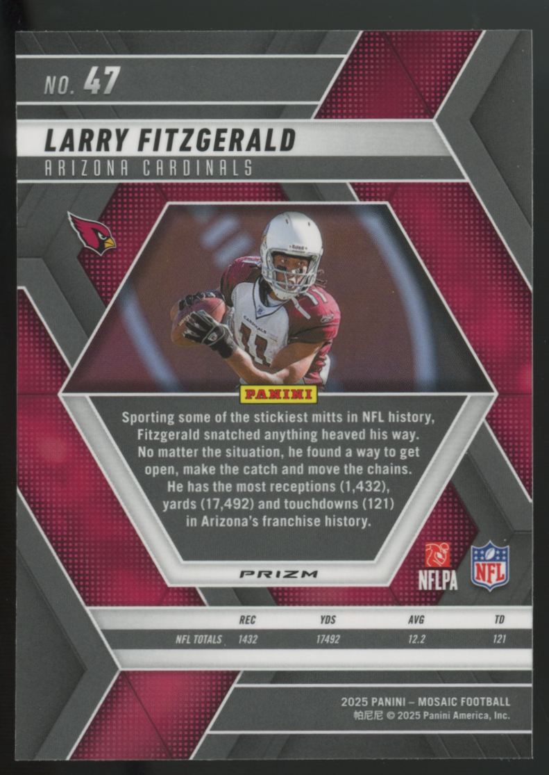 2025 Panini Prizm Larry Fitzgerald Honeycomb SSP #47