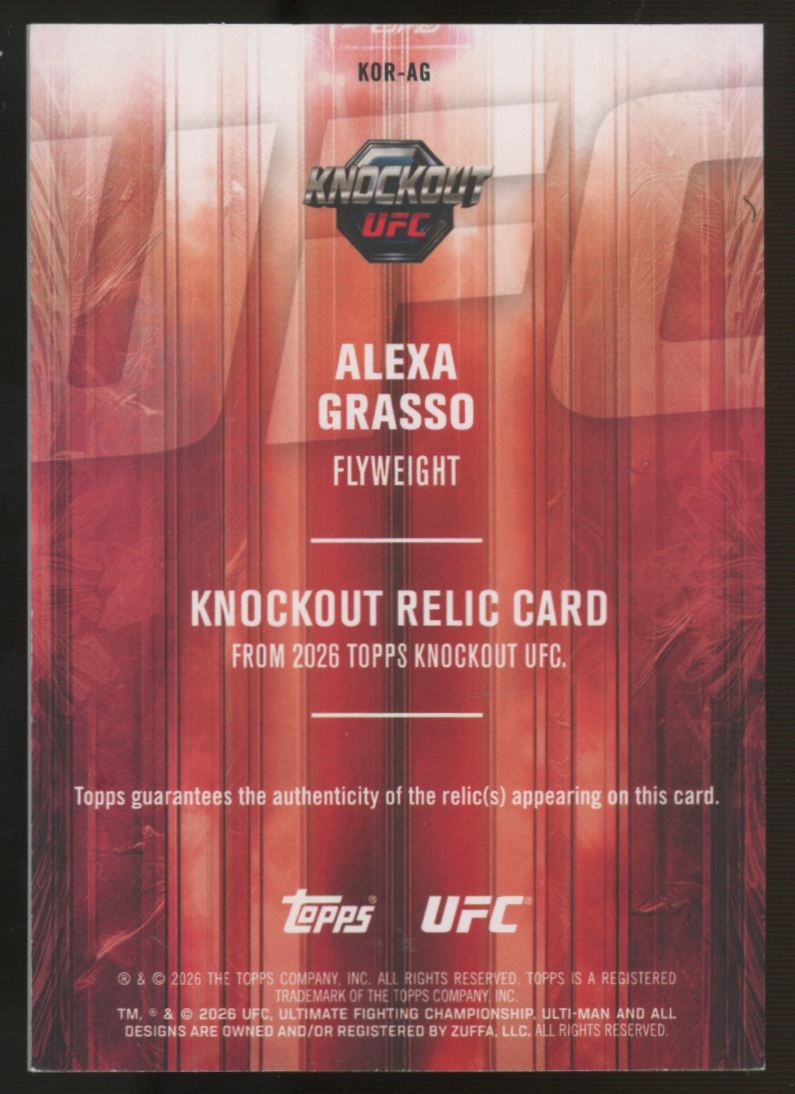 2026 Topps Knockout UFC Alexa Grasso Relic Patch /199 #KOR-AG