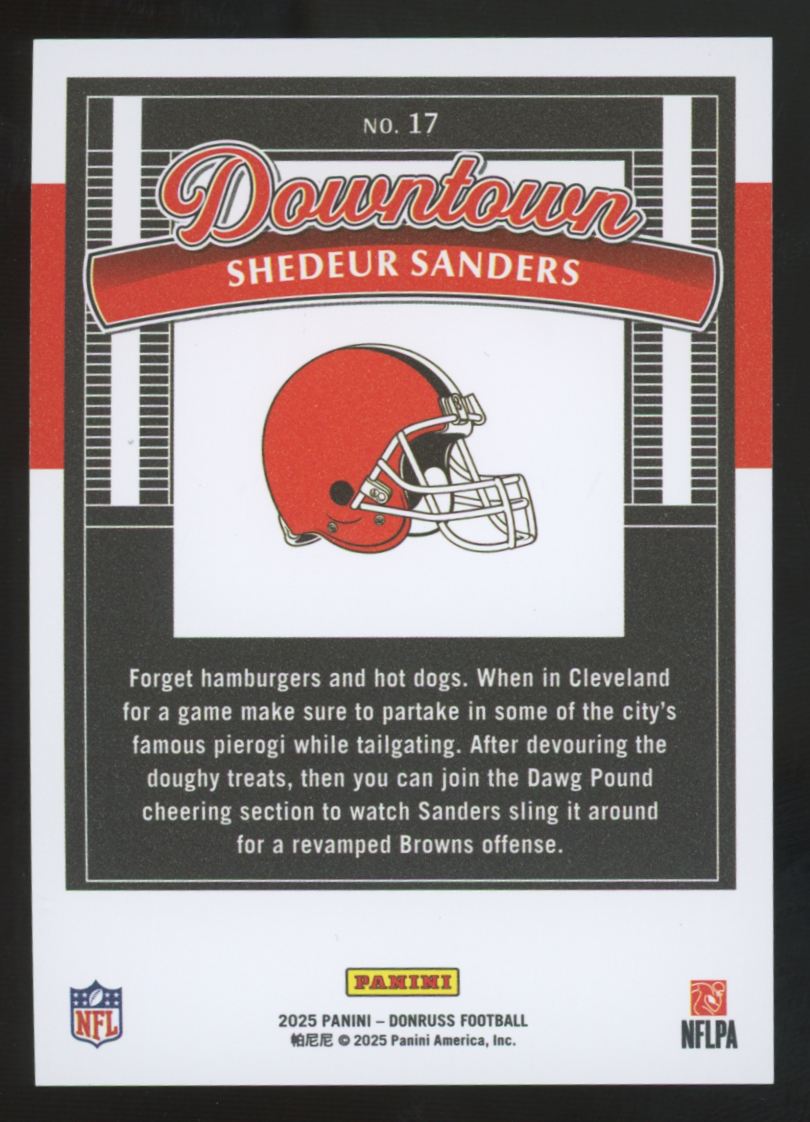 2025 Panini Donruss Shedeur Sanders RC Downtown SSP #17