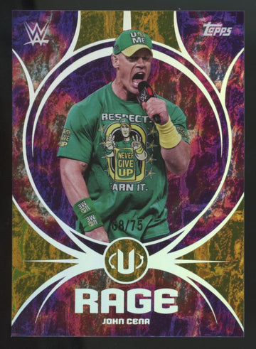 2025 Topps WWE Universe John Cena Gold Stone Rage /75 #RA-23