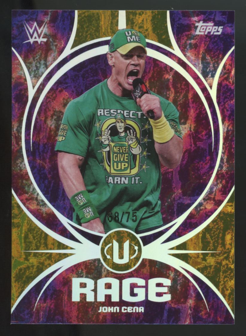2025 Topps WWE Universe John Cena Gold Stone Rage /75 #RA-23