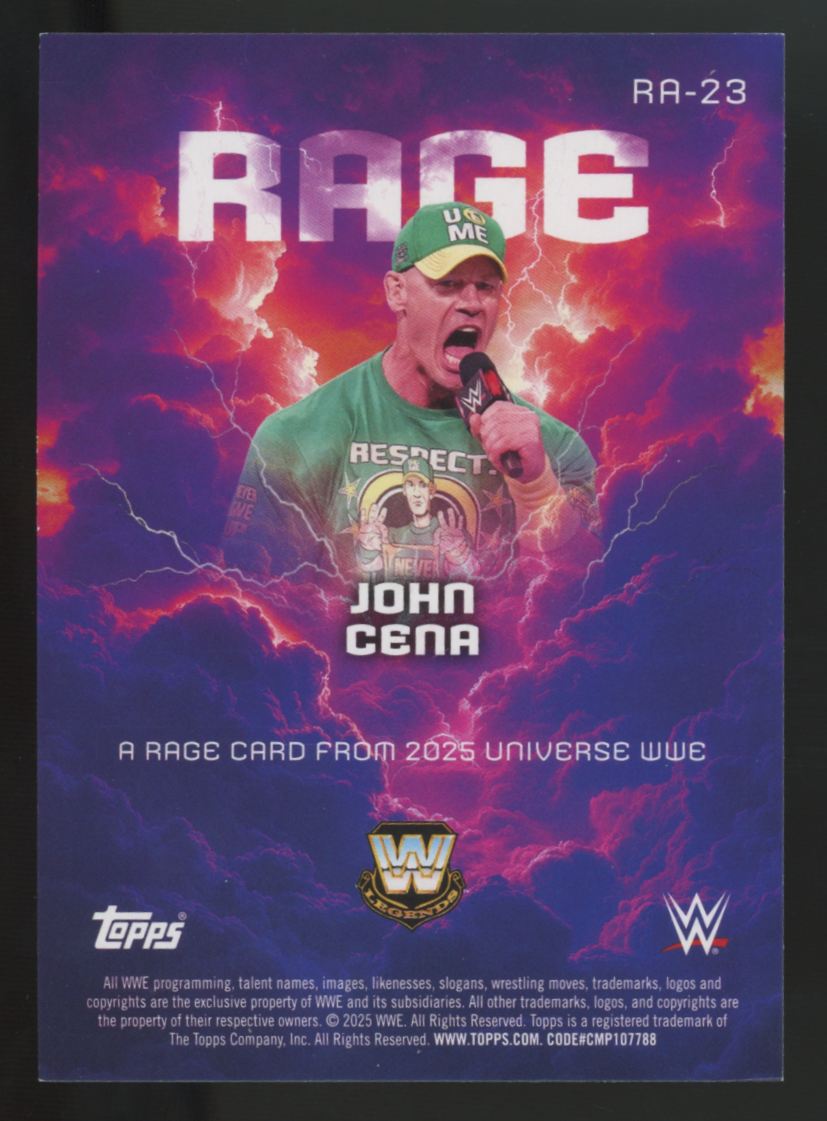 2025 Topps WWE Universe John Cena Gold Stone Rage /75 #RA-23