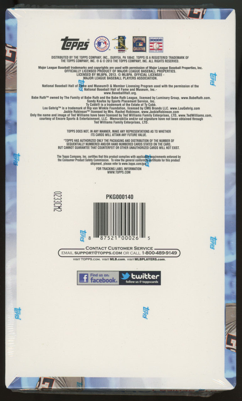 2013 Topps Baseball Series 1 Hobby Box Factory Sealed