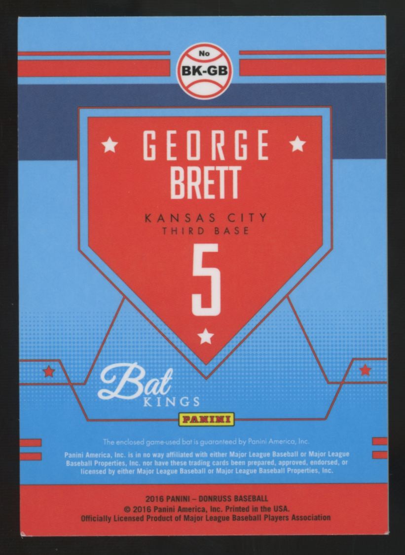 2016 Panini Donruss George Brett Bat King Studio Series Relic Patch /25 #BK-GB