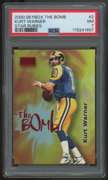 2000 Skybox Kurt Warner The Bomb Star Rubies /50 #2 PSA 7