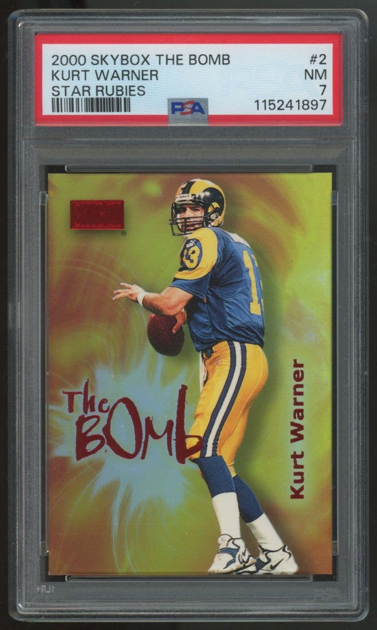 2000 Skybox Kurt Warner The Bomb Star Rubies /50 #2 PSA 7