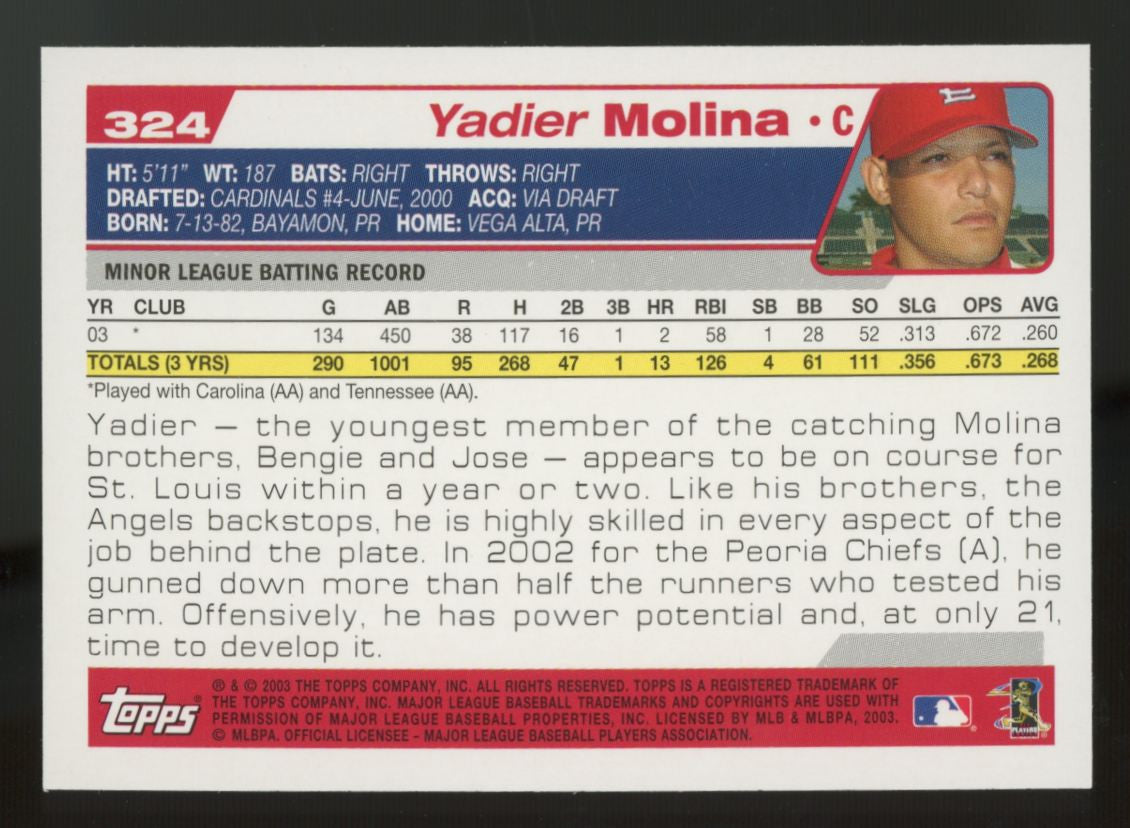2004 Topps Baseball Complete Set (733) Molina RC