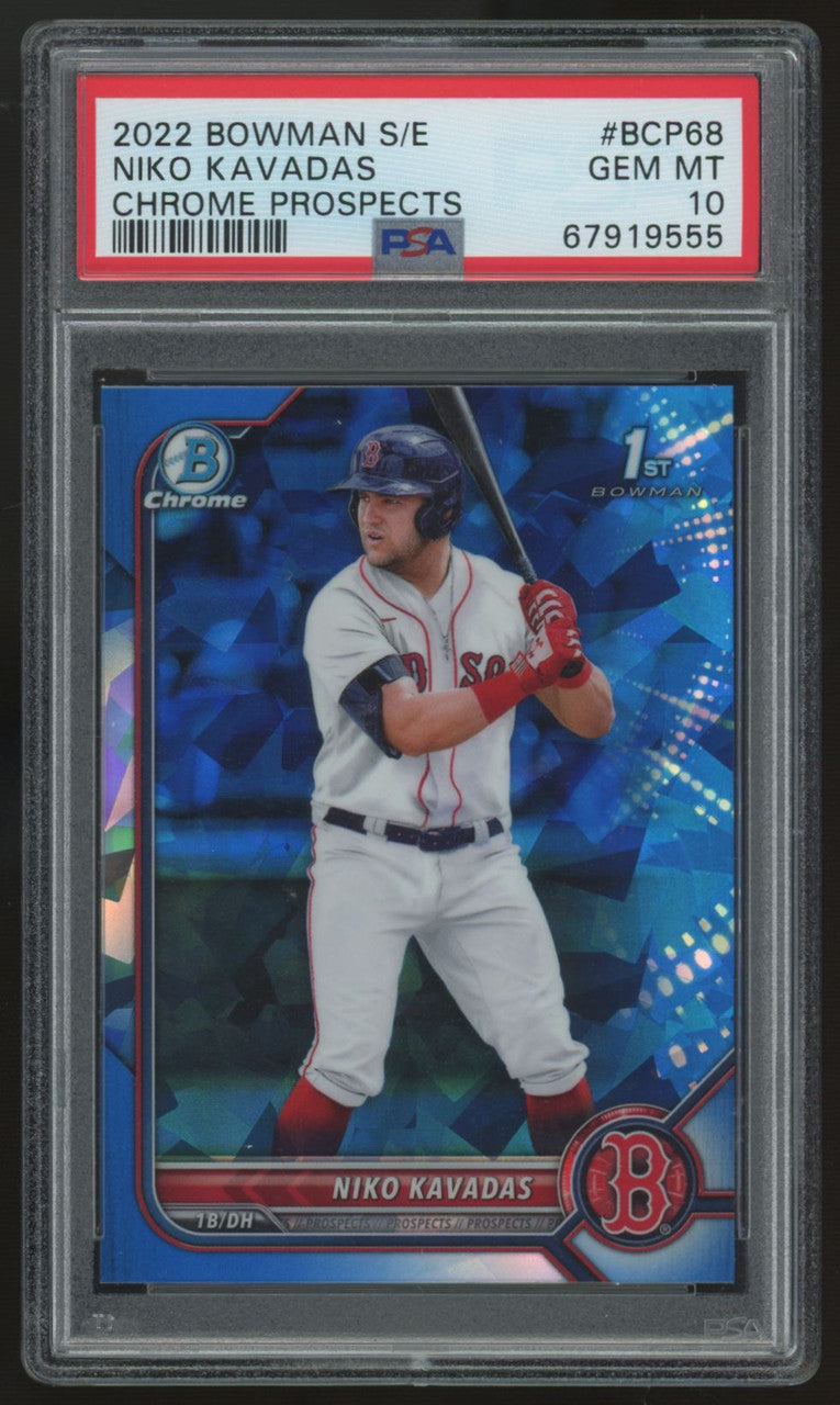 2022 Bowman Chrome Sapphire Niko Kavadas 1st Prospects #BCP-68 PSA 10