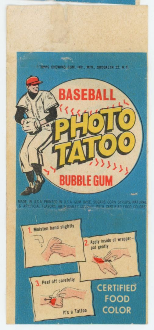 1964 Topps Baseball Photo Tattoos Willie Mays