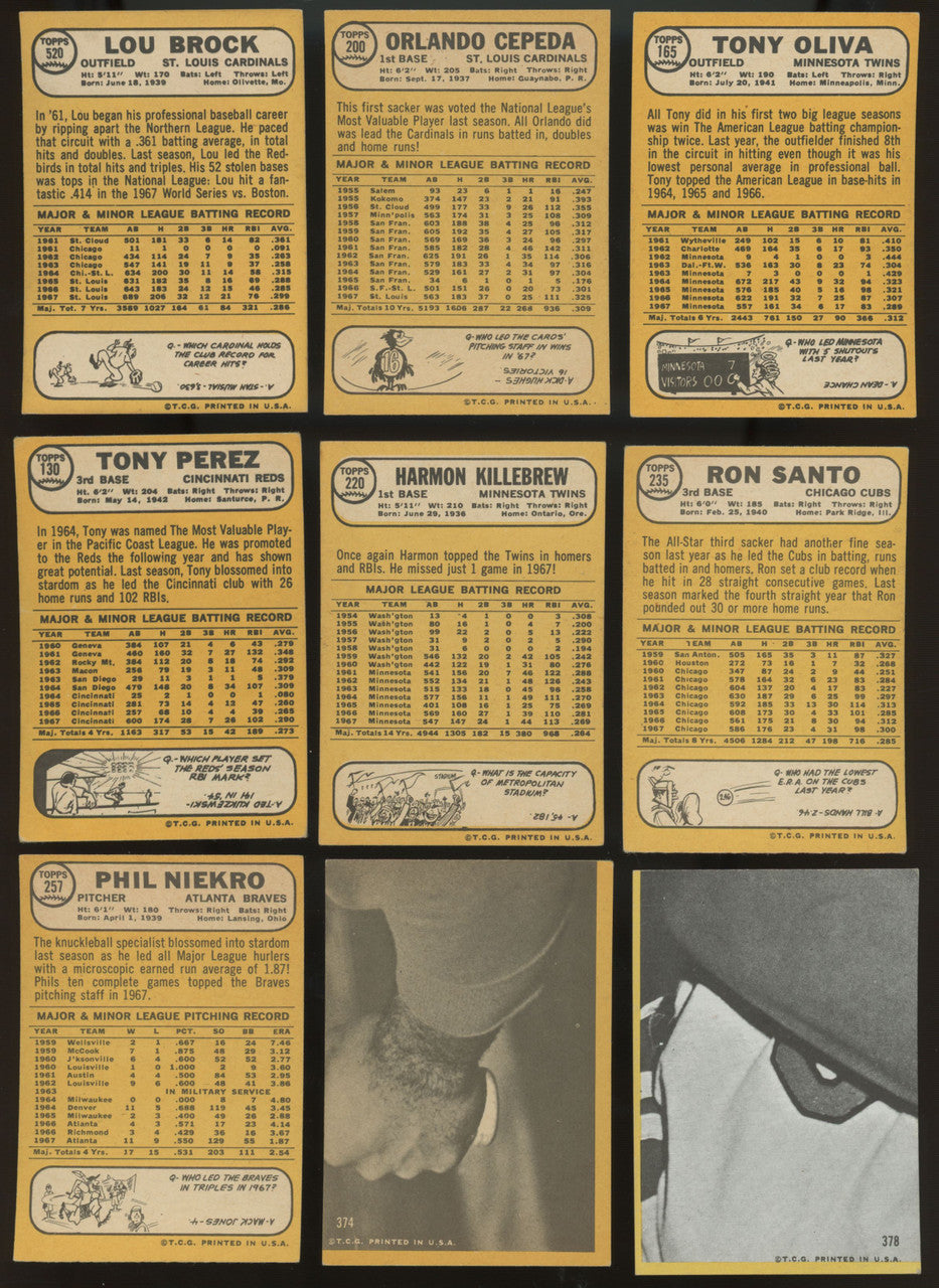 1968 Topps Baseball Complete Set (598) VG-EX Overall Ryan Bench RC