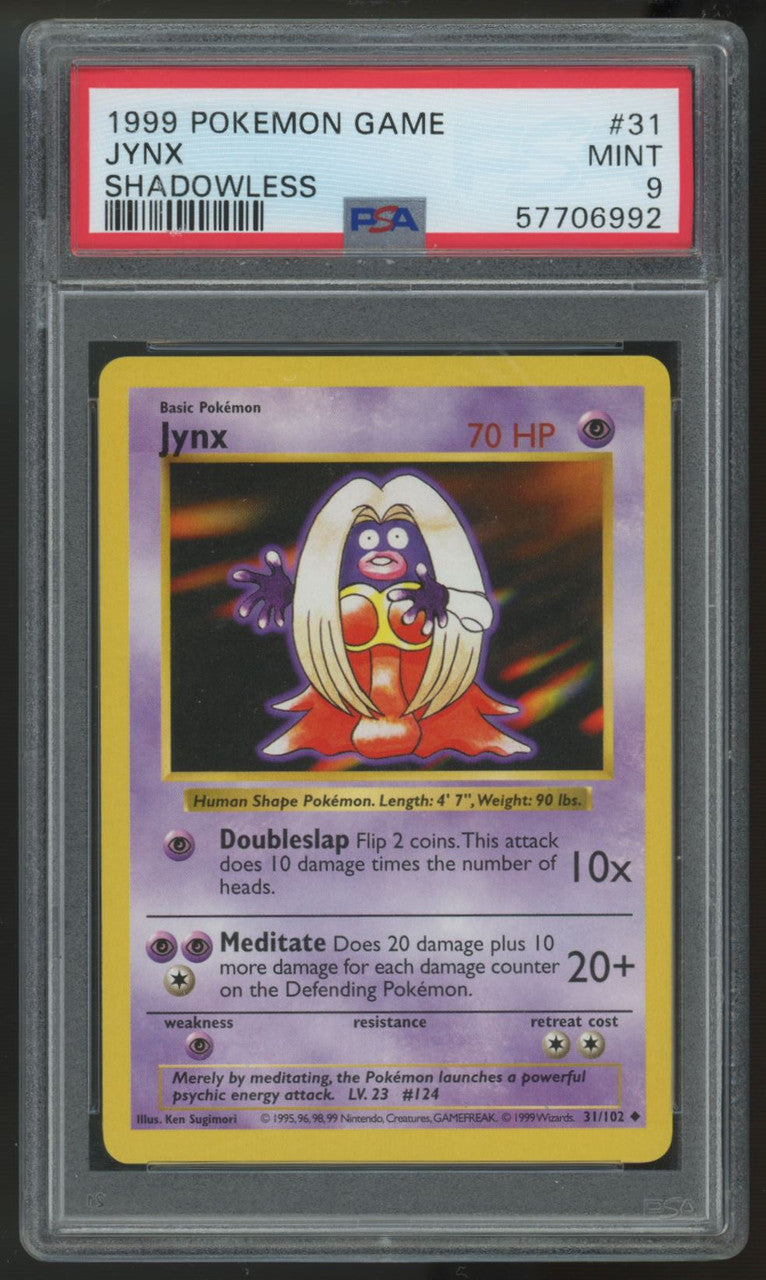 1999 Pokemon Jynx Base Set Unlimited Shadowless #31 PSA 9