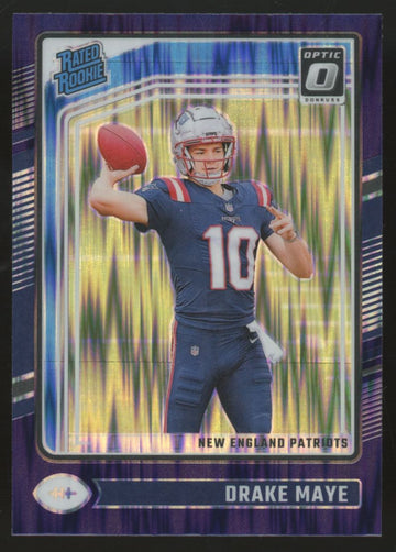 2024 Panini Donruss Optic Drake Maye RC Rated Rookie Purple Shock Prizm #229