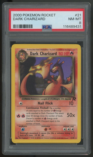 2000 Pokemon Dark Charizard Team Rocket #21 PSA 8