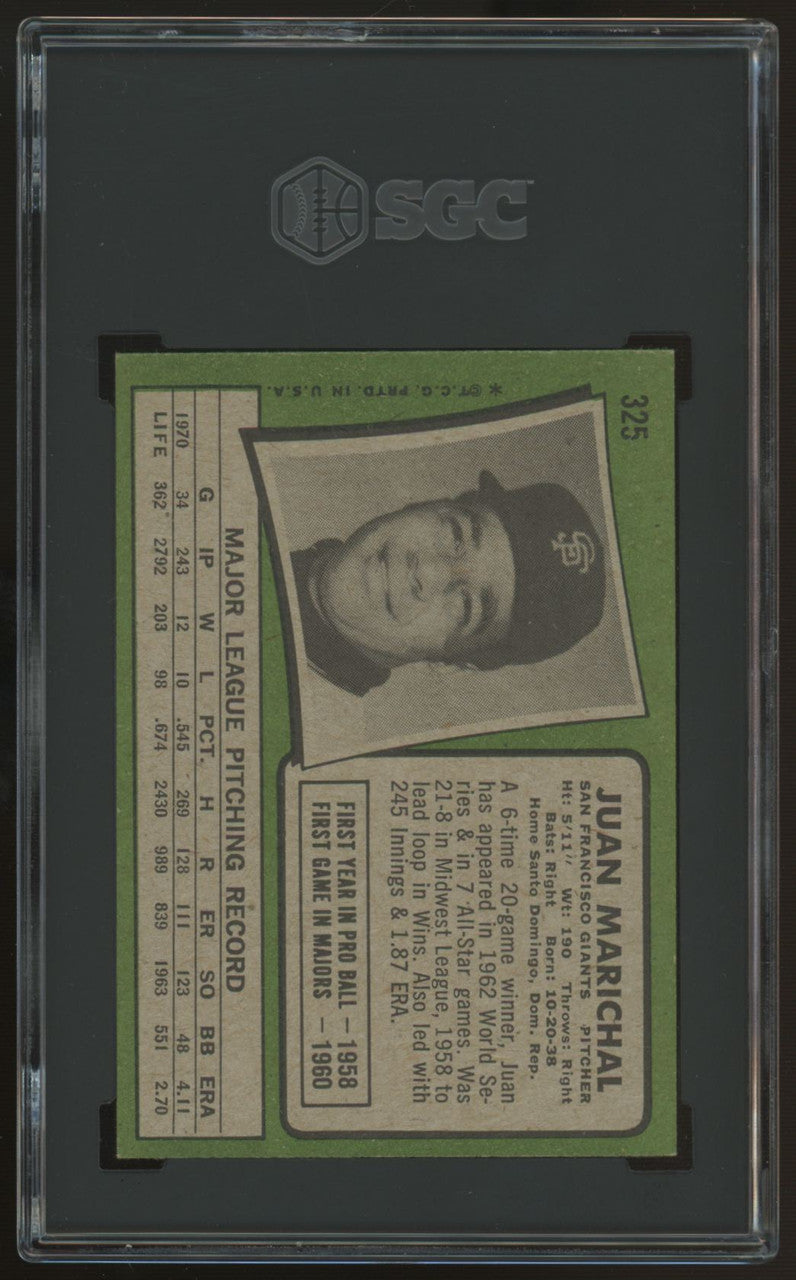 1971 Topps Juan Marichal #325 SGC 8