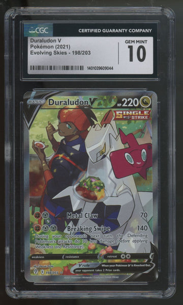 2021 Pokemon Duraludon V Evolving Skies Full Art #198 CGC 10 (B)