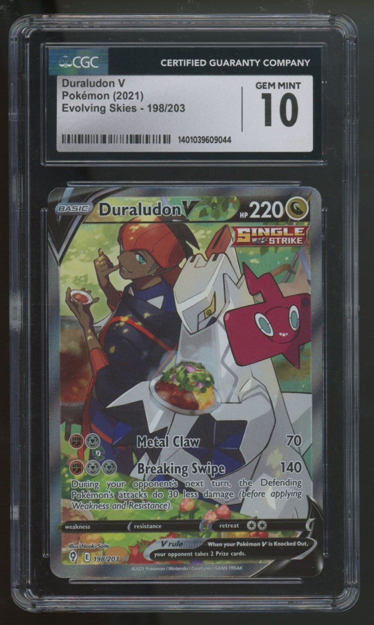 2021 Pokemon Duraludon V Evolving Skies Full Art #198 CGC 10 (B)