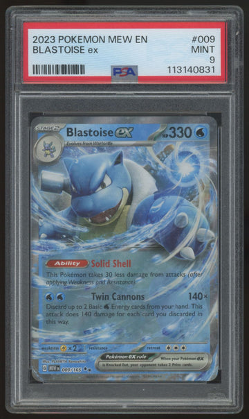 2023 Pokemon Blastoise ex 151 Holo #9 PSA 9