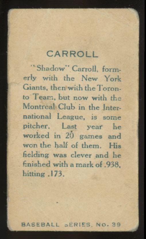 1912 C46 Imperial Dick "Shadow" Carroll #39 Poor