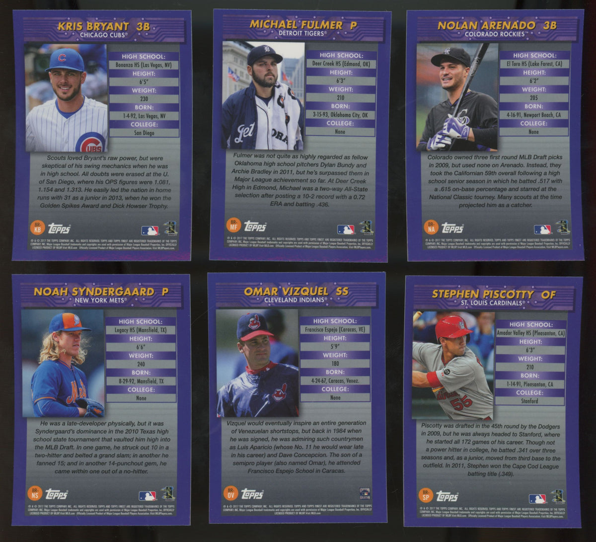 2017 Topps Finest Recreates Complete Set (20/20)