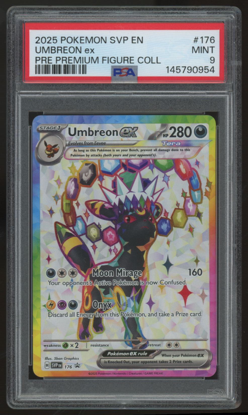 2025 Pokemon Umbreon ex Black Star Promo Full Art #176 PSA 9