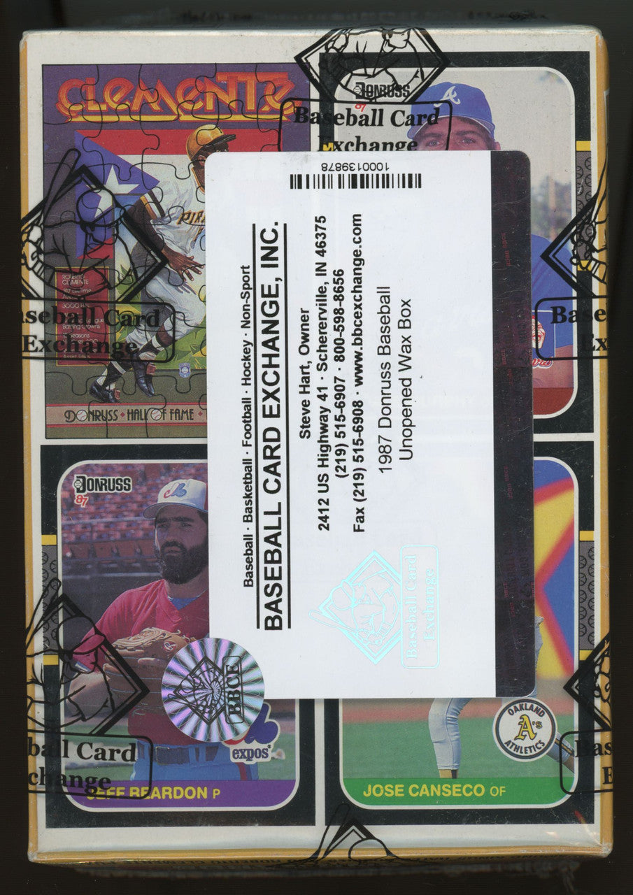 1987 Donruss Baseball Wax Box BBCE Wrapped Sealed