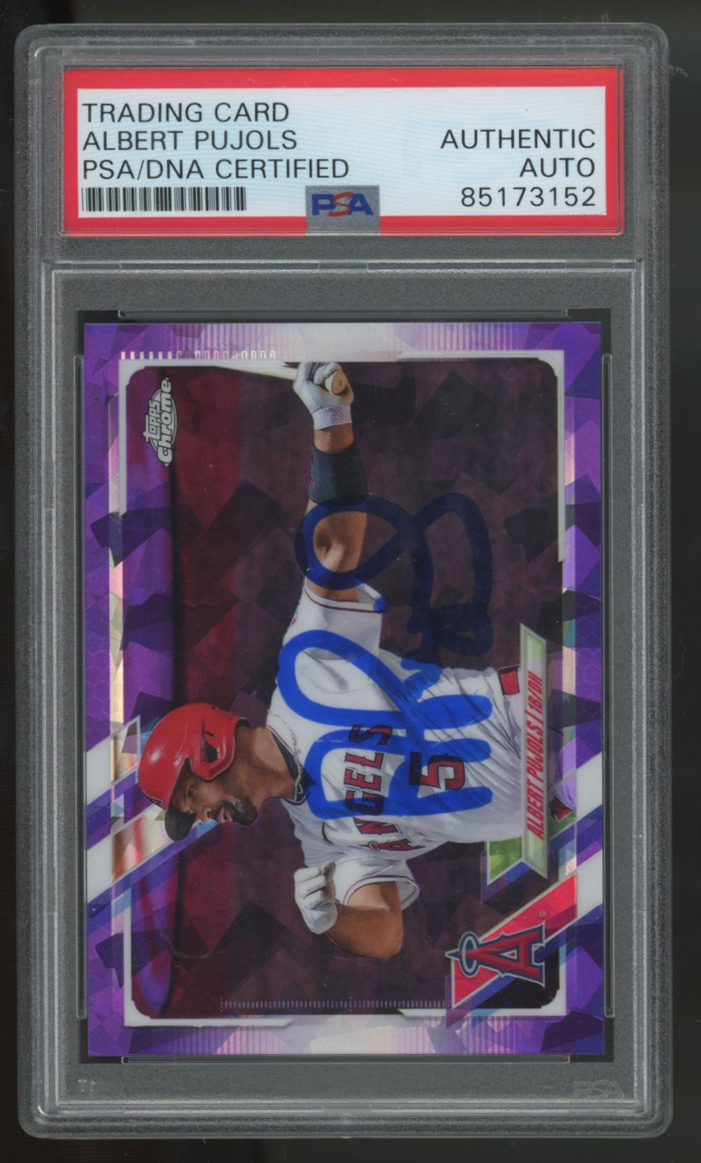 2021 Topps Chrome Sapphire Albert Pujols Purple Signed Auto /10 PSA Authentic