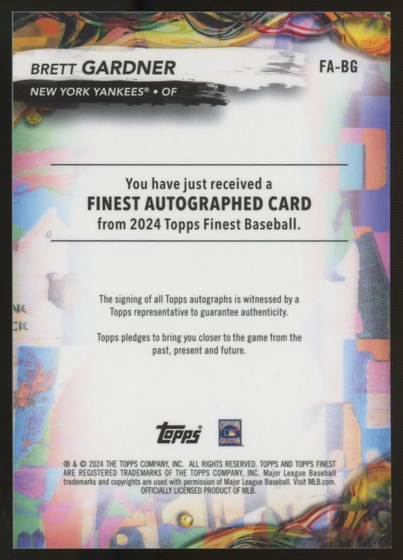 2024 Topps Finest Brett Gardner Auto #FA-BG