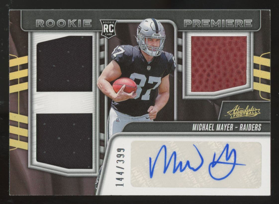 2023 Panini Absolute Michael Mayer RC Premier Triple Patch Auto RPA /399