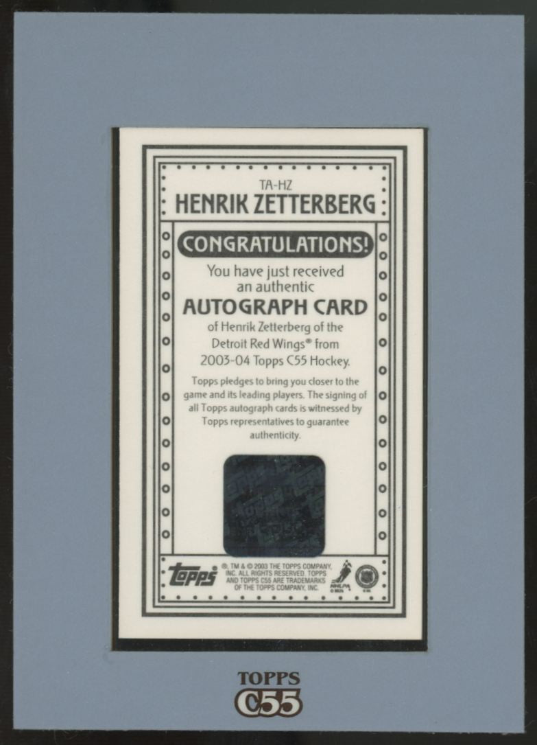 2003-04 Topps C55 Henrik Zetterberg Auto #TA-HZ