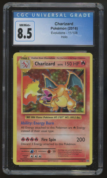 2016 Pokemon Charizard Evolutions Holo #11 CGC 8.5