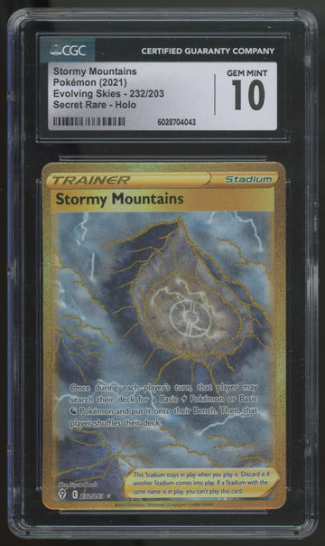 2021 Pokemon Stormy Mountains Evolving Skies Secret #232 CGC 10