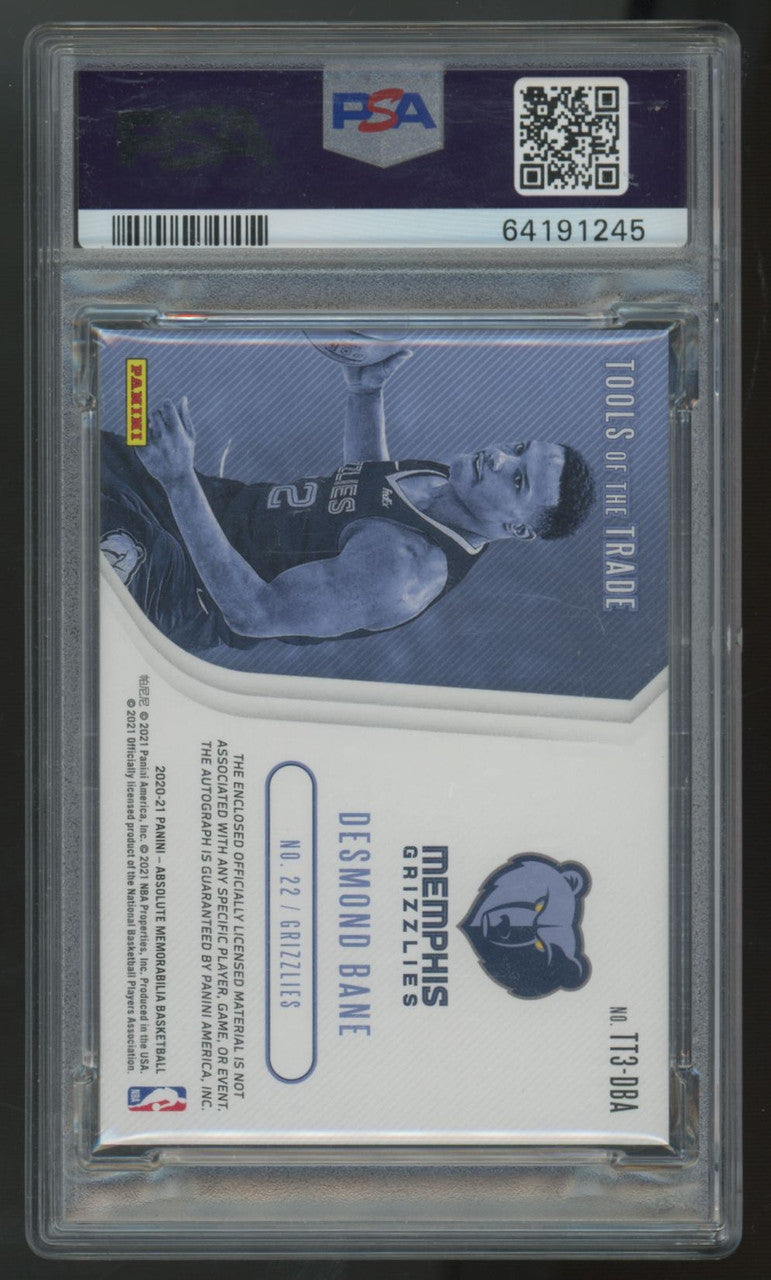 2020-21 Absolute Desmond Bane Tools Of The Trade Triple Patch Auto /199 PSA 8