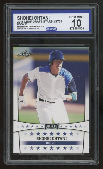 2018 Leaf Draft Shohei Ohtani Stars #ST-01 CCG 10