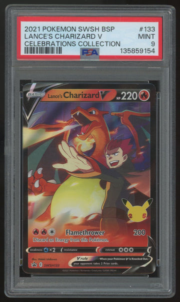 2021 Pokemon Lance's Charizard V Celebrations Holo #133 PSA 9