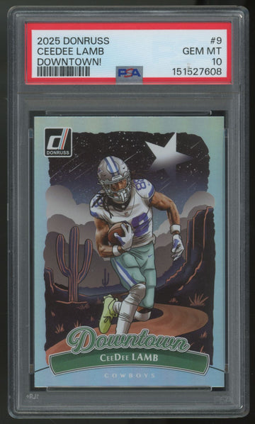 2025 Panini Donruss CeeDee Lamb Downtown! SSP #9 PSA 10