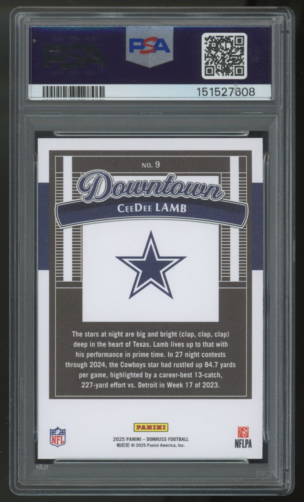 2025 Panini Donruss CeeDee Lamb Downtown! SSP #9 PSA 10