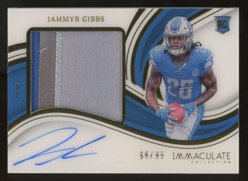 2023 Immaculate Collection Jahmyr Gibbs RC Premium Patch Auto RPA /99 #PP-JG1