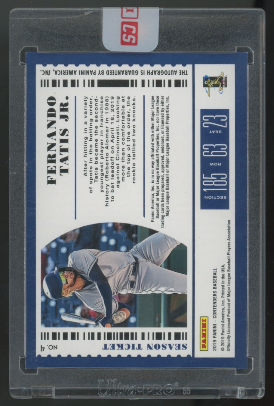 2019 Panini Contenders Fernando Tatis Jr. RC Season Ticket Auto #4