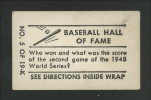 1948 Topps Magic Cleveland Indians Lou Boudreau Baseball Hall Of Fame #5 VG/EX