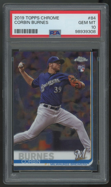 2019 Topps Chrome Corbin Burnes RC #84 PSA 10