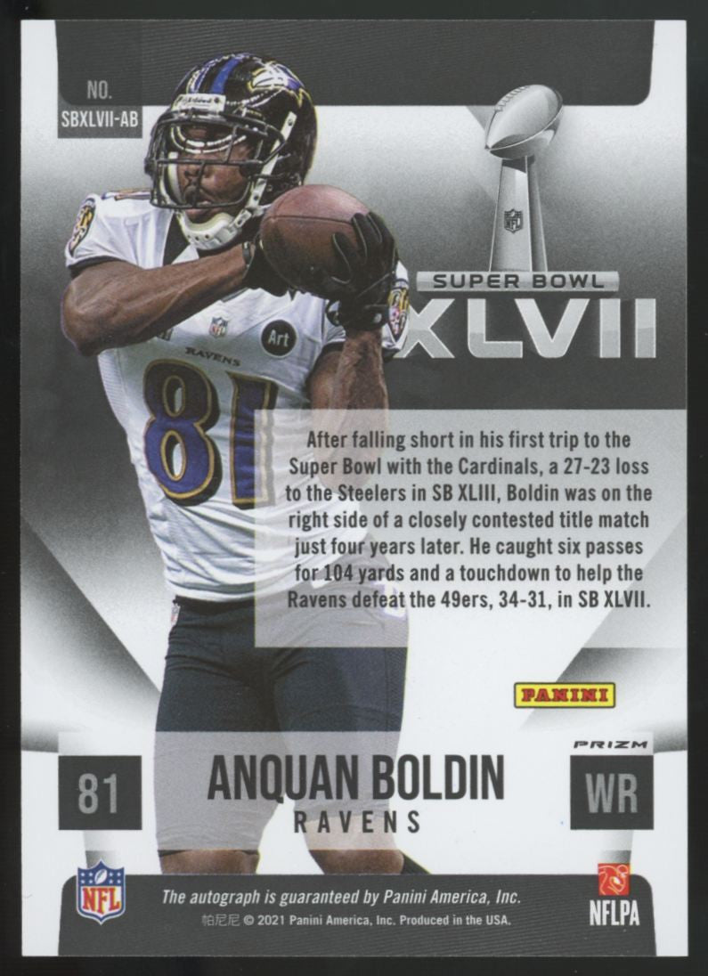 2021 Panini Super Bowl Anquan Boldin Auto #SBXLVII-AB