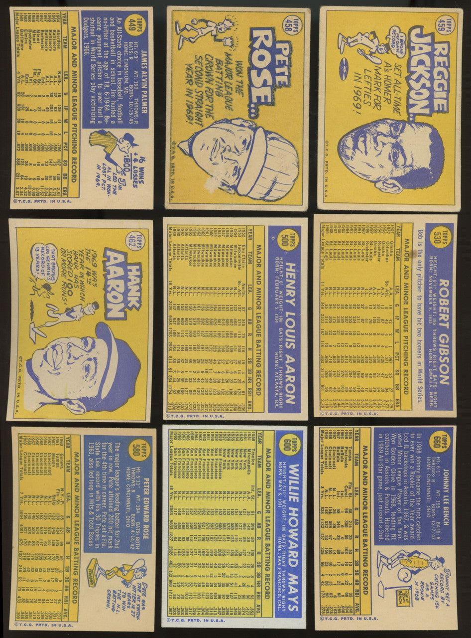 1970 Topps Baseball Complete Set (720) EX-EX/MT Overall